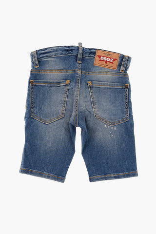 stretch denim shorts