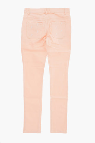 embroidered stretch denim jeans