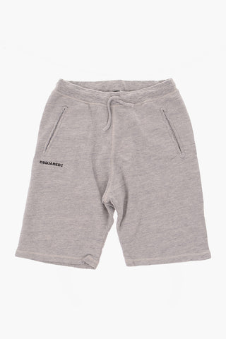 drawstring waist sweat shorts