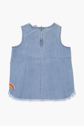 embroidered stretch denim  VIOLETTA top