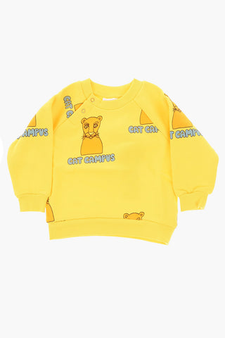 cat campus printed crew-neck sweatshirt