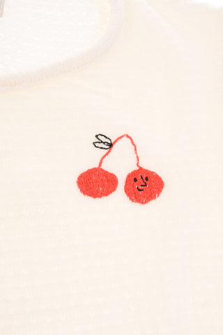 T-shirt girocollo con ricamo