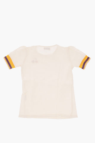 T-shirt girocollo con ricamo