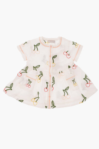 cherries embroidered shirtdress
