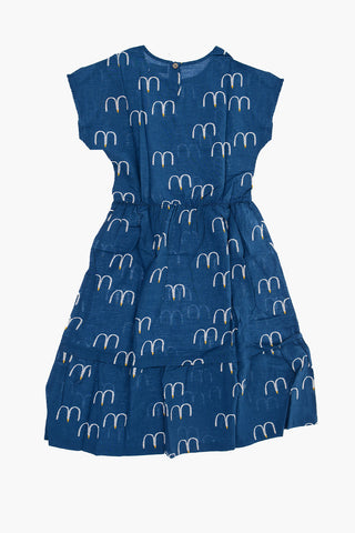 Printed crew-neck dress