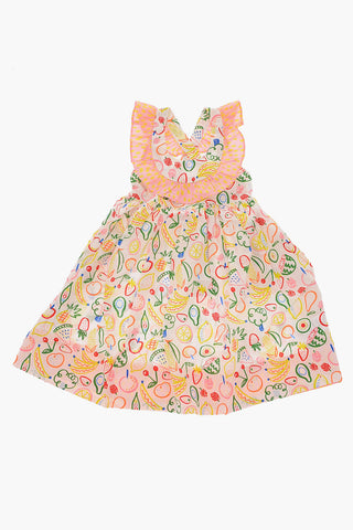 fruit printed sleeveless dress
