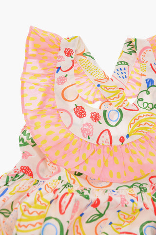 fruit printed sleeveless dress