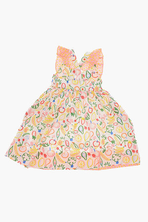 fruit printed sleeveless dress