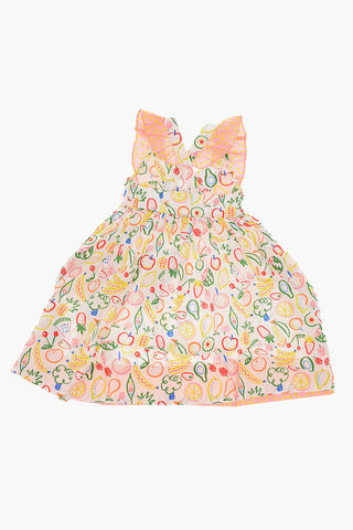 fruit printed sleeveless dress