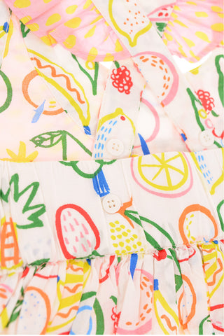 fruit printed sleeveless dress