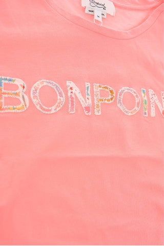 t-shirt girocollo con ricamo