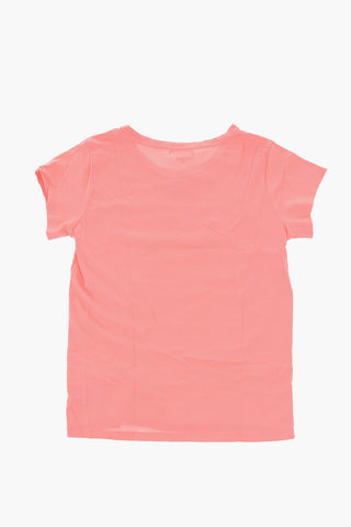 t-shirt girocollo con ricamo
