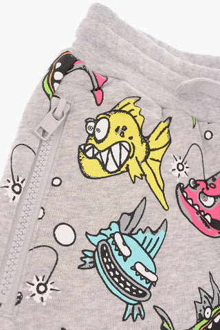 Fish printed bermuda shorts