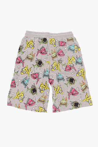Fish printed bermuda shorts