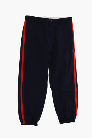 stretch cotton piping pants