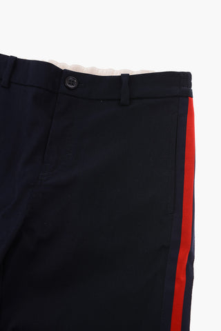stretch cotton piping pants