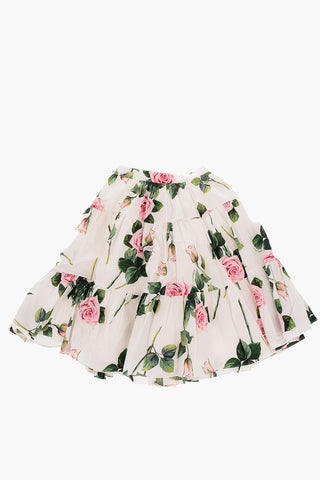 floral-print TROPICAL ROSE back-zip fastening skirt
