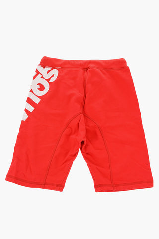 drawstring waist sweat shorts