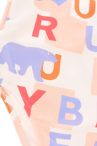 all over logo swimsuit