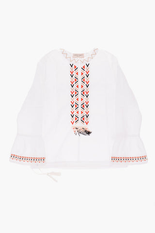 popeline and rhinestone embellished tunic