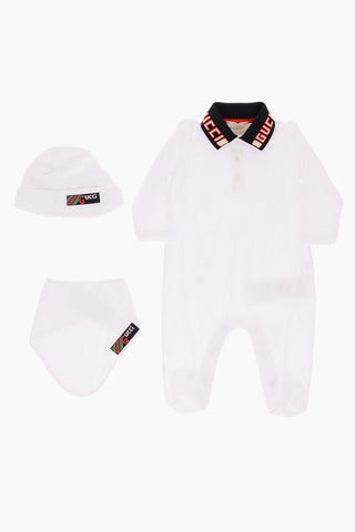 Romper Suit Hat and Bib Set