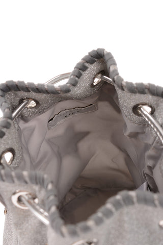 ecoleather and glitter Bucket bag
