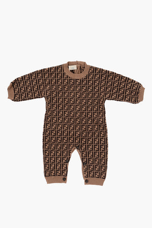 Embroidered All Over Logo Knitted Romper Suit