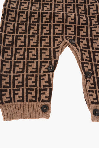 Embroidered All Over Logo Knitted Romper Suit