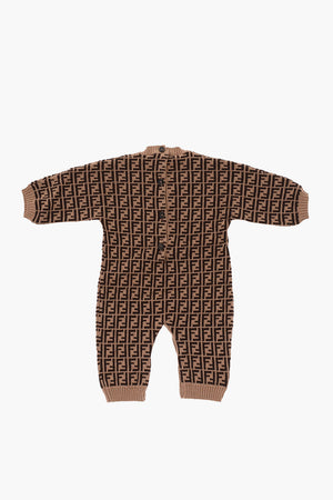 Embroidered All Over Logo Knitted Romper Suit