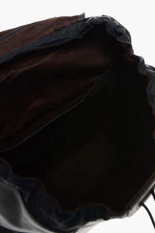 EZ LUXURY leather backpack with crocodile details
