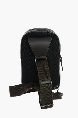 EZ LUXURY leather crossbody bag with crocodile details