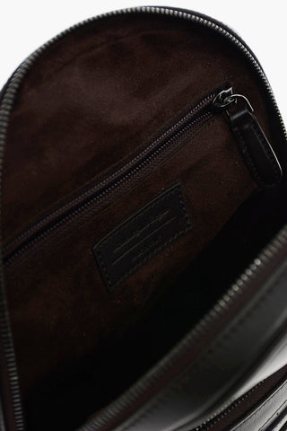 EZ LUXURY leather crossbody bag with crocodile details