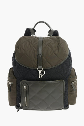 EZ LUXURY fabric backpack with leather details