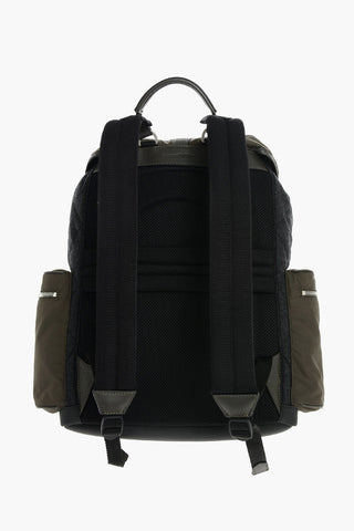 EZ LUXURY fabric backpack with leather details