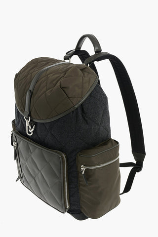 EZ LUXURY fabric backpack with leather details