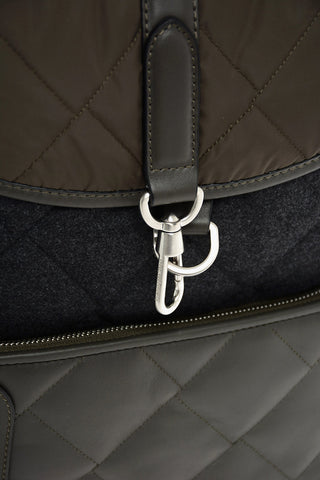 EZ LUXURY fabric backpack with leather details