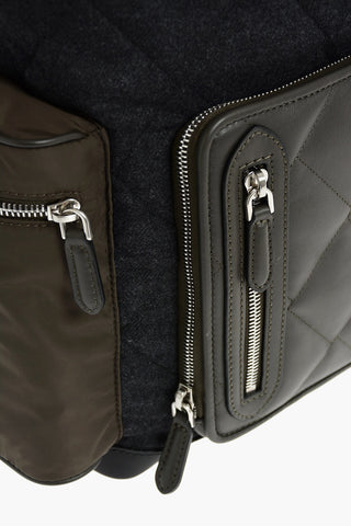 EZ LUXURY fabric backpack with leather details