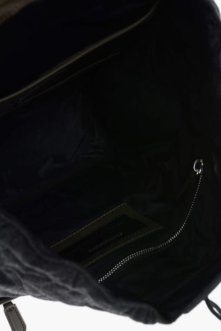 EZ LUXURY fabric backpack with leather details