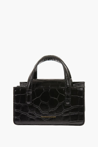 Croco Printed Leather Shoulder Mini Bag