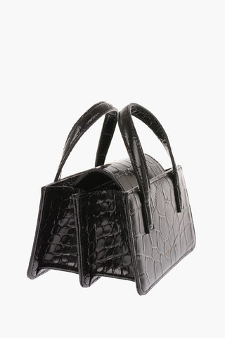Croco Printed Leather Shoulder Mini Bag