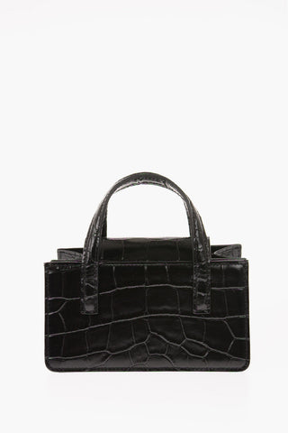 Croco Printed Leather Shoulder Mini Bag