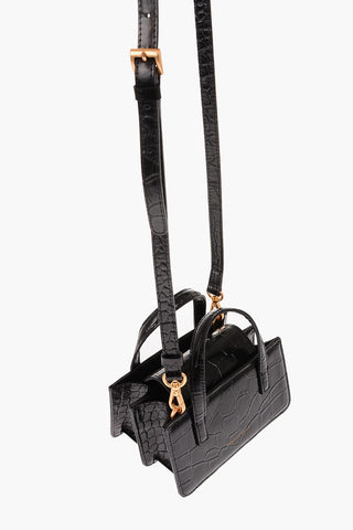 Croco Printed Leather Shoulder Mini Bag