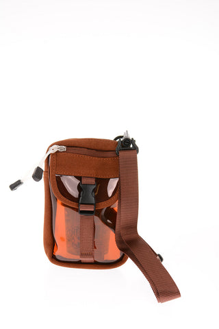 Pvc Shoulder Bag with Suede Trimmings
