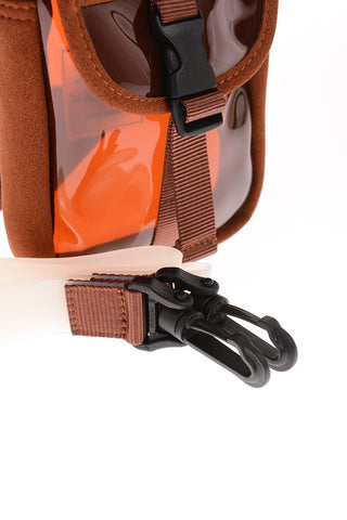 Pvc Shoulder Bag with Suede Trimmings