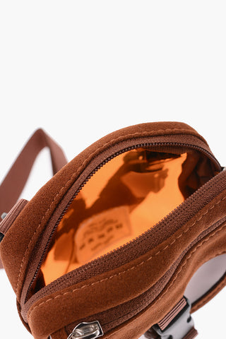 Pvc Shoulder Bag with Suede Trimmings