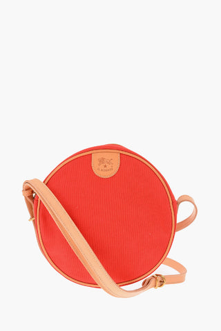 Canvas Shoulder Bag with Leather Trimmings