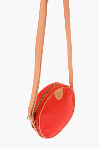 Canvas Shoulder Bag with Leather Trimmings