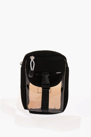 Pvc Shoulder Bag with Suede Trimmings