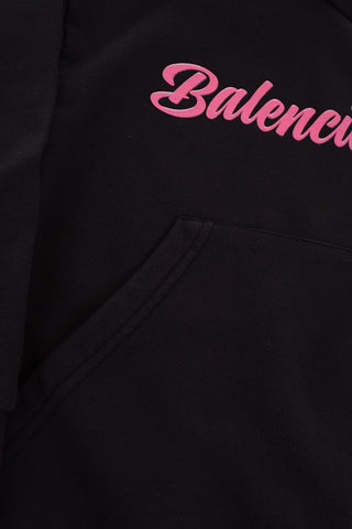 felpa hoodie con maxi tasca a toppa