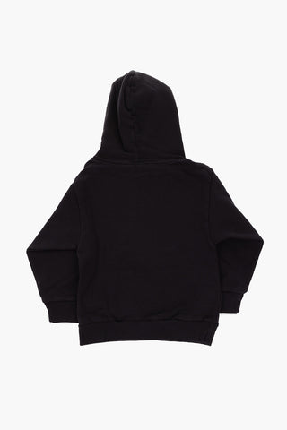 felpa hoodie con maxi tasca a toppa